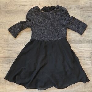 Iz Byer Gray and Black Fit and Flare Cocktail Dress